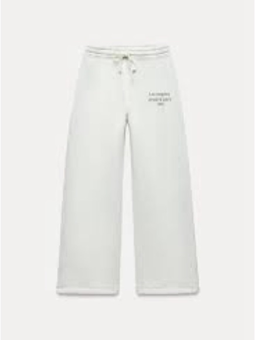 Zara Off-White Wide-Leg Drawstring Sweatpants